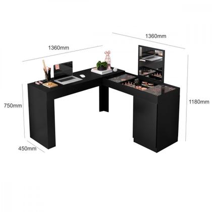 Imagem de Penteadeira e Escrivaninha de Canto 1 Porta Star Belaflex