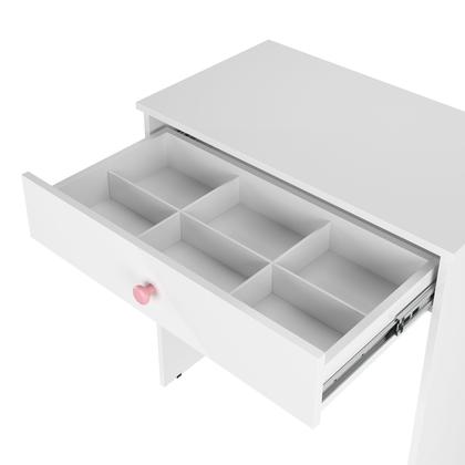 Imagem de Penteadeira Escrivaninha Mesa Camarim Com Espelho e Gaveta e Banqueta Rosa Pek Móveis