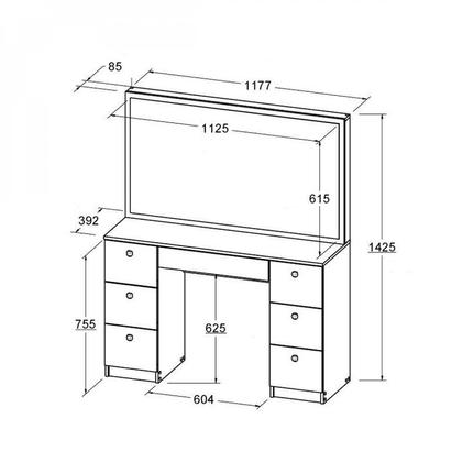 Imagem de Penteadeira Espelhada 7 Gavetas Ditália