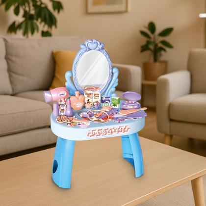 Imagem de Penteadeira Infantil com Acessórios Maquiagem Brinquedo Beleza