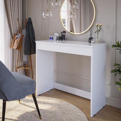 Imagem de Penteadeira Infantil Para Menina com Espelho e Porta Joias Paris Branco Para Quarto Estudos Oliart