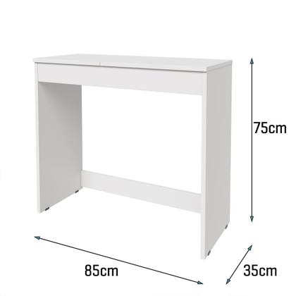 Imagem de Penteadeira Infantil Para Menina com Espelho e Porta Joias Paris Branco Para Quarto Estudos Oliart