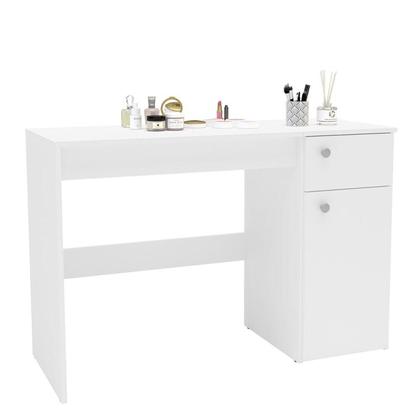 Imagem de Penteadeira Iracema com Tampo Porta Objetos com Espelho 1 Gaveta 1 Porta Branco