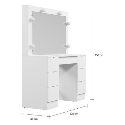 Imagem de Penteadeira Malta com Espelho Branco