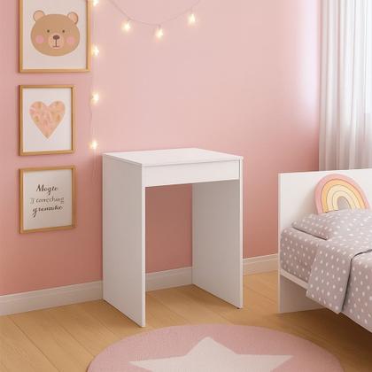 Imagem de Penteadeira Mesa Maquiagem Quarto Camarim Branco Com Espelho