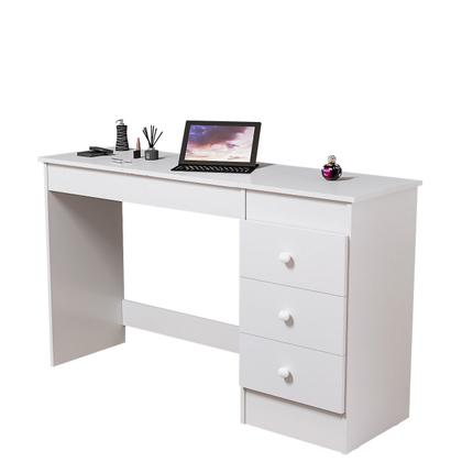 Imagem de Penteadeira Multifuncional Com Espelho e 3 Gavetas Escrivaninha Compacta Moderna