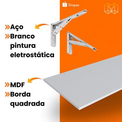 Imagem de Penteadeira para quarto Mesa dobrável de parede - ideal para espaços pequenos cozinha quarto