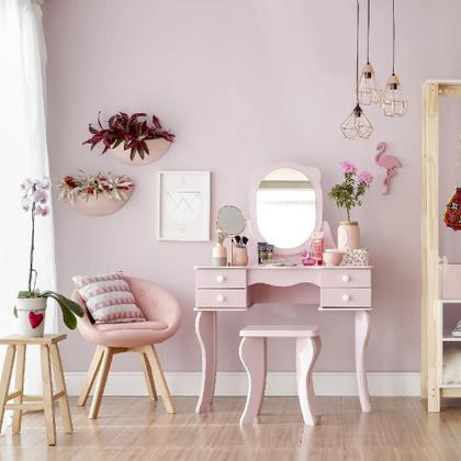 Imagem de Penteadeira Princesa com Espelho Rosa