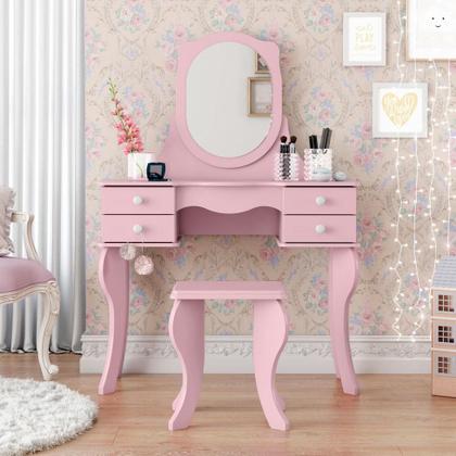 Imagem de Penteadeira Princesa com Espelho Rosa
