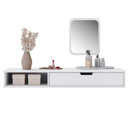 Imagem de Penteadeira Suspensa Camarim Escrivaninha Mesa Bancada Cantinho Maquiagem Porta Nicho Decoração Quarto