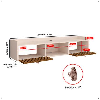 Imagem de Penteadeira Suspensa Camarim Organizadora Maquiagem Joy Life Com 2 portas