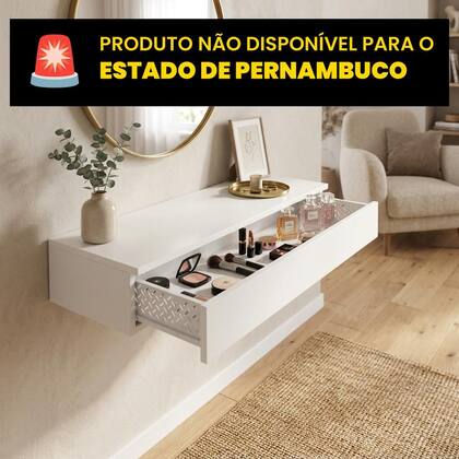 Imagem de Penteadeira Suspensa com Gaveta Multifuncional Corrediça