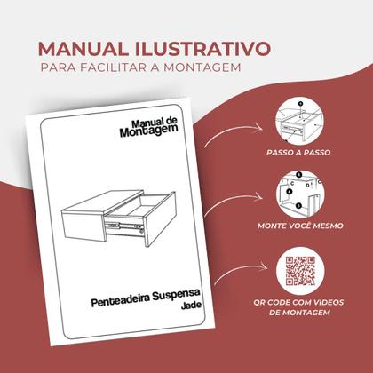 Imagem de Penteadeira Suspensa com Gaveta Multifuncional Corrediça