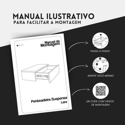 Imagem de Penteadeira Suspensa com Gaveta Multifuncional Maquiagem Corrediça