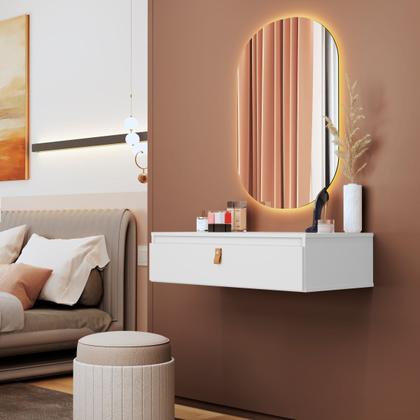 Imagem de Penteadeira Suspensa Mesa Camarim Escrivaninha Multiuso 1 Gaveta