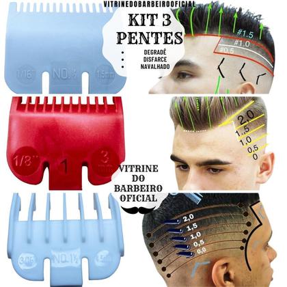 Imagem de Pentes De Disfarce 0.5 + 1.0 + 1.5 Máquina De Corte Kemei