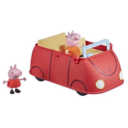 Imagem de Peppa Pig com Veículo Carro Vermelho e Sua Família - Hasbro