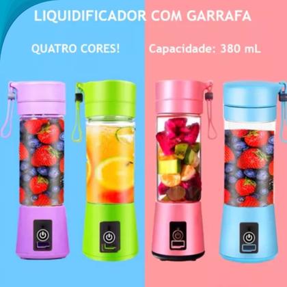 Imagem de Pequeno Liquidificador Individual Usb Turbo Mixer Recarregável De Frutas Com Copo Plástico Pronto Para Uso