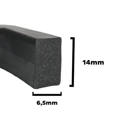 Imagem de Perfil Borracha Esponjoso Vedação Resistente 14x6,5mm - 60m