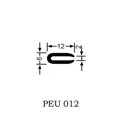 Imagem de Perfil Borracha U Galão Acabamento U012 2,0x6,0x12mm 2mt