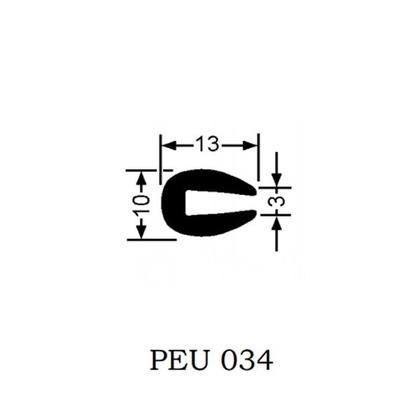 Imagem de Perfil Borracha U Galão Acabamento U034 3,0x10,0x13mm 1mt