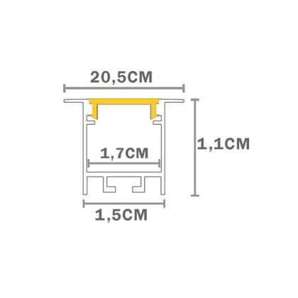 Imagem de Perfil De Embutir Taschibra Para Fita De Led Apex 35 Com 3 Metros Branco