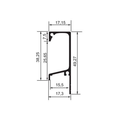 Imagem de Perfil Puxador Com Película Gola 4077 Preto 15Mm - Rfc