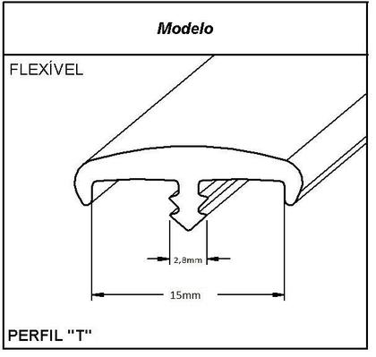 Imagem de Perfil T Pvc para Móveis - 15mm