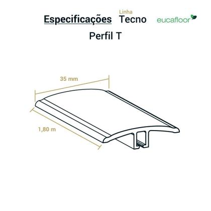 Imagem de Perfil T Tecno 02 Eucafloor Barra 1,80m - Cor 02 Único