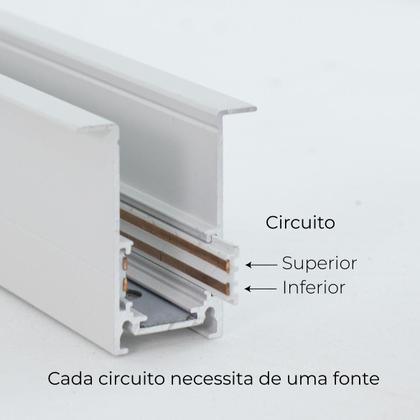 Imagem de Perfil Trilho Magnético de Embutir K20 Branco 1M DS9947 Delis ST2794