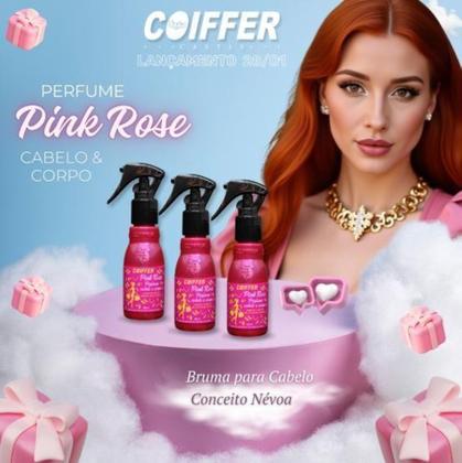 Imagem de Perfume Cabelo e Corpo Pink Rose Coiffer 80ml  Perfume Capilar  Perfume de Cabelo