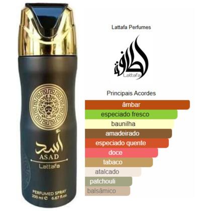 Imagem de Perfume Spray Árabe Masculino Asad de Lattafa Original 200ml Asad, Fakhar Rose, Salvo