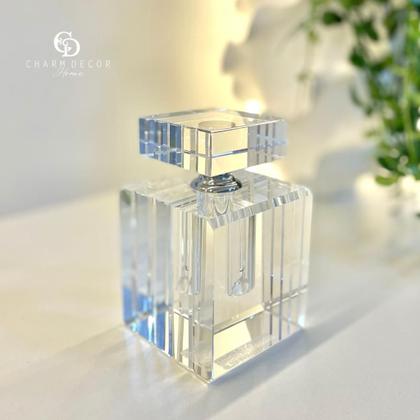 Imagem de Perfumeiro Decorativo Em Cristal Transparente 7x7x11,5cm