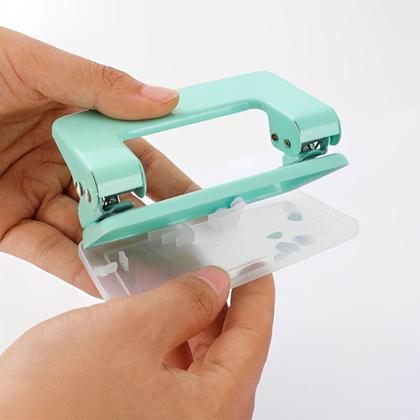 Imagem de Perfurador De Papel Com Furo Duplo Metal Tons Pastéis