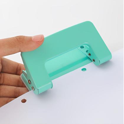 Imagem de Perfurador De Papel Com Furo Duplo Metal Tons Pastéis