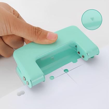 Imagem de Perfurador De Papel Com Furo Duplo Metal Tons Pastéis