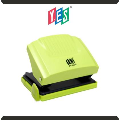 Imagem de Perfurador de Papel YES Escolar Até 20 Folhas com Guia com Ajuste 2 Furos Escritório Colorido