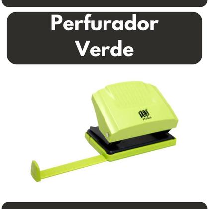 Imagem de Perfurador de Papel YES Escolar Até 20 Folhas com Guia com Ajuste 2 Furos Escritório Colorido