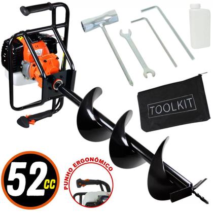 Imagem de Perfurador de Solo 2T 52CC 2,5HP com Broca 80x20cm VPS520 Vulcan Trent