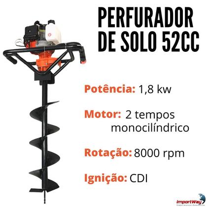 Imagem de Perfurador de Solo a Gasolina Importway 52cc Mais Barato que Vulcan VPS520