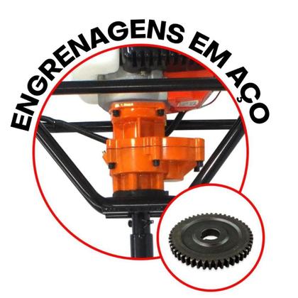 Imagem de Perfurador de Solo Vulcan VPS520 2T Para Todos Tipos de Solo Com Broca 80x30cm + Extensor de 40cm