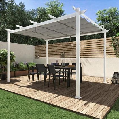 Imagem de Pergolado De Aluminio Cinza E Branco 2,54x4m - Linha Premium