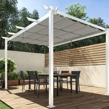 Imagem de Pergolado De Aluminio Cinza E Branco 2,54x4m - Linha Premium