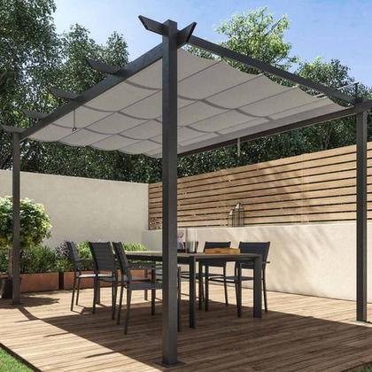 Imagem de Pergolado Retrátil Alumínio E Poliester Tenda 4x2.8m - Malta