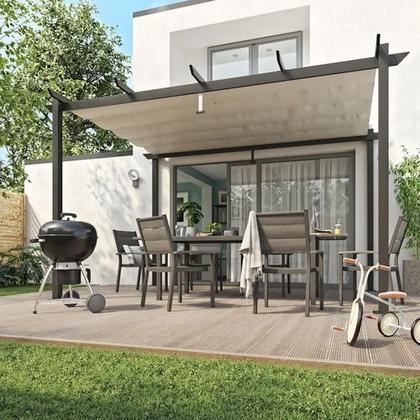 Imagem de Pergolado Retrátil Alumínio E Poliester Tenda 4x2.8m - Malta