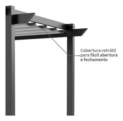 Imagem de Pergolado Retrátil Alumínio E Poliester Tenda 4x2.8m - Malta