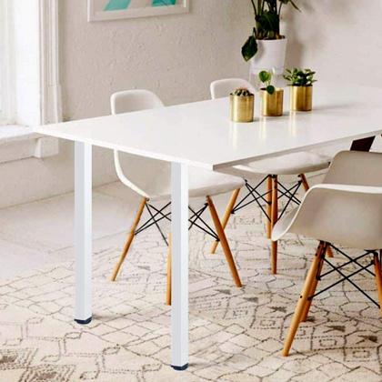 Imagem de Pernas de mesa de metal ajustáveis QLLY 76 cm brancas, conjunto de 4
