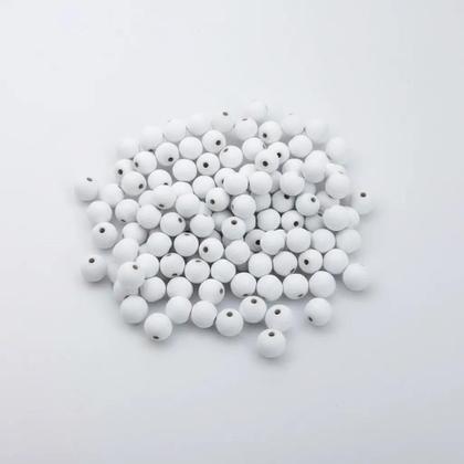 Imagem de Perola Emborrachada 8mm Com Furo Cor Branco Para Artesanato