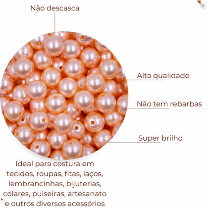 Imagem de Perola inteira com furo 12mm em abs com 50g