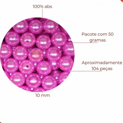 Imagem de Perola inteira com furo 12mm em abs com 50g